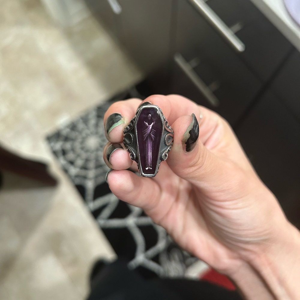 Steel vampire coffin ring